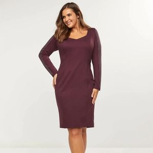 Lane Bryant Berry Ponte Sheath Dress Sz 22…